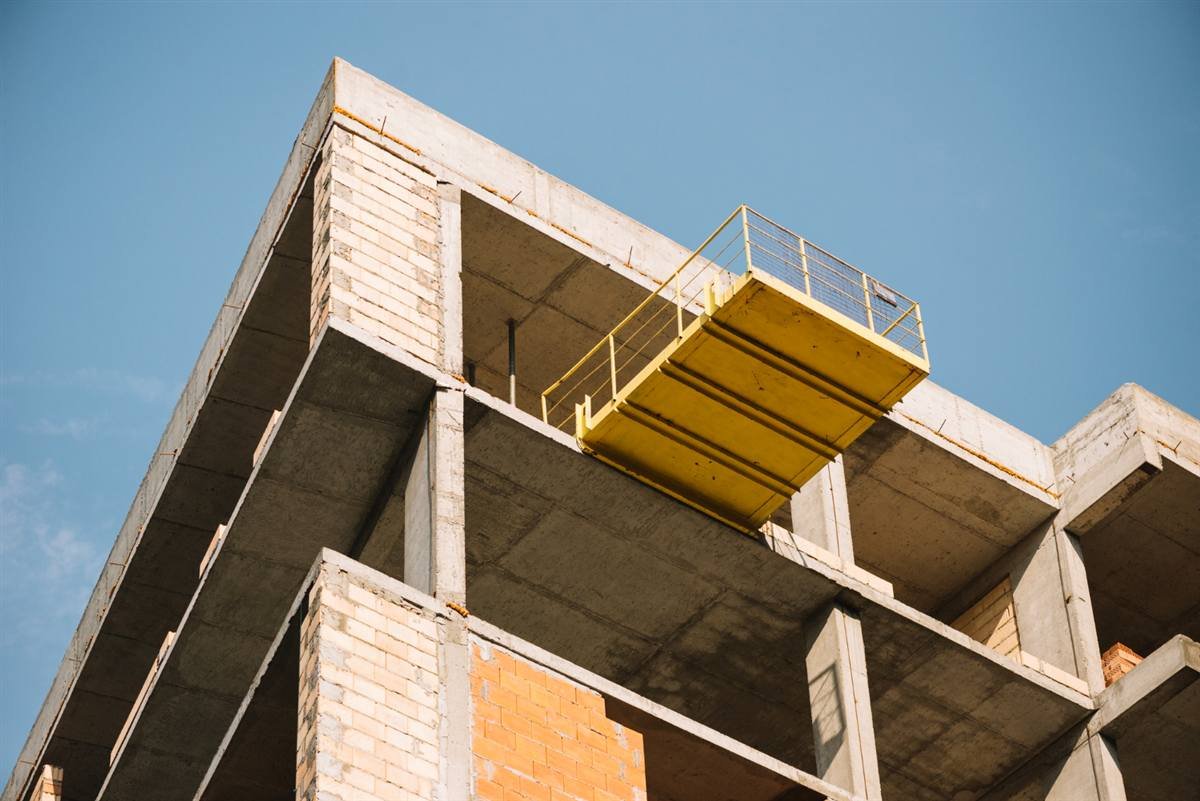 Reinforced concrete building under construction